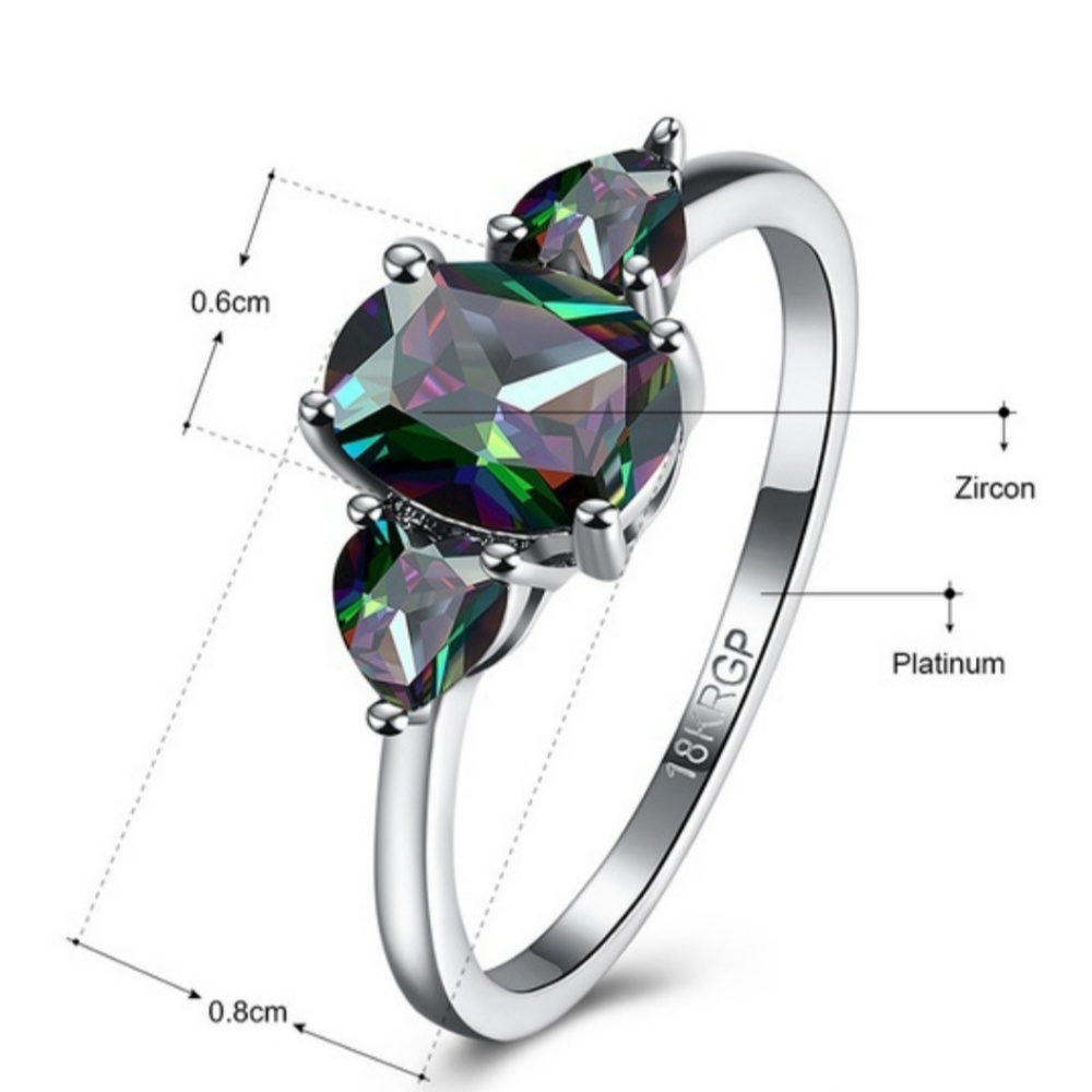 925 SS Mystic Topaz Ring - Picture 4 of 4